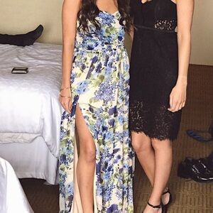 Lulu's Blue and White Floral Maxi Dress